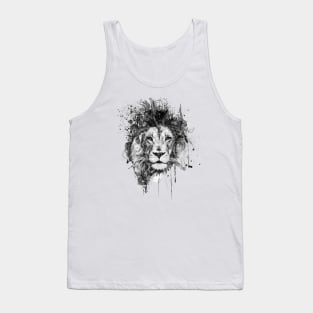 Splattered Lion Black and White Tank Top